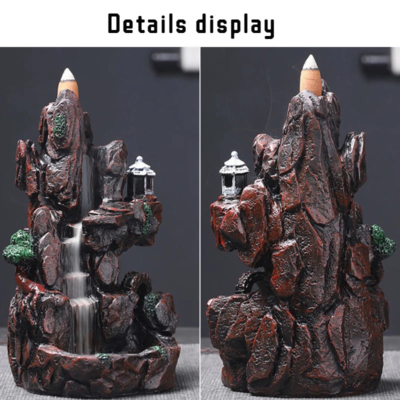 Mountains River Waterfall Incense Burner Fountain